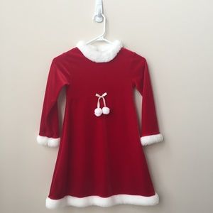 NWOT Red Velvet & White Faux Fur Dress Size 6
